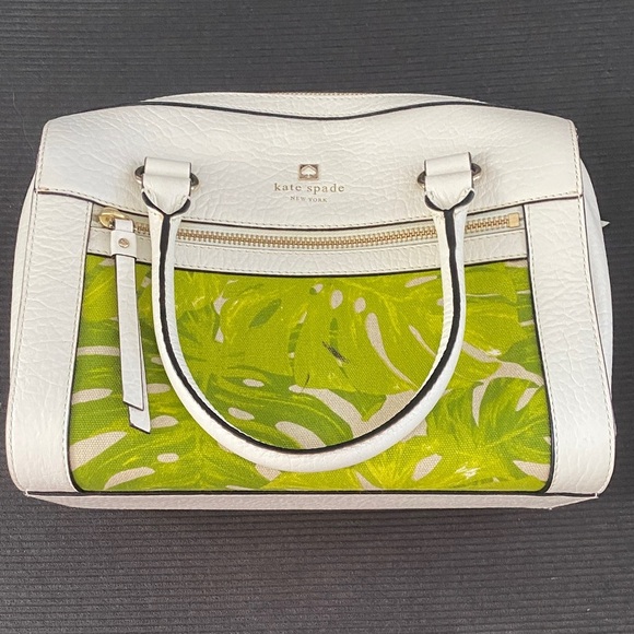Kate Spade White and Green Satchel - Picture 11 of 12